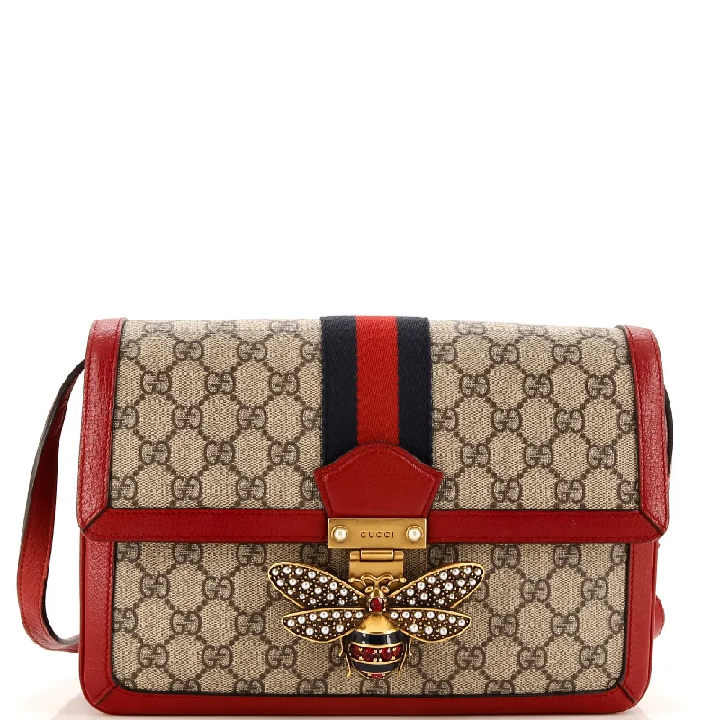 Gucci Marmont bags for women with a contrast - colored interiorQueen Margaret Shoulder Bag GG Coated Canvas Medium