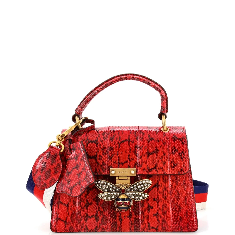 Women Gucci bags with a detachable mirror insideQueen Margaret Top Handle Bag Snakeskin Small