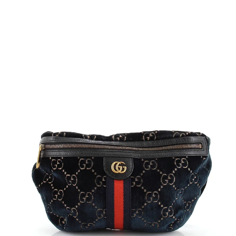 Women Gucci Sylvie bags with a crystal - embellished web stripeSignature Zip Messenger Bag Guccissima Leather Small