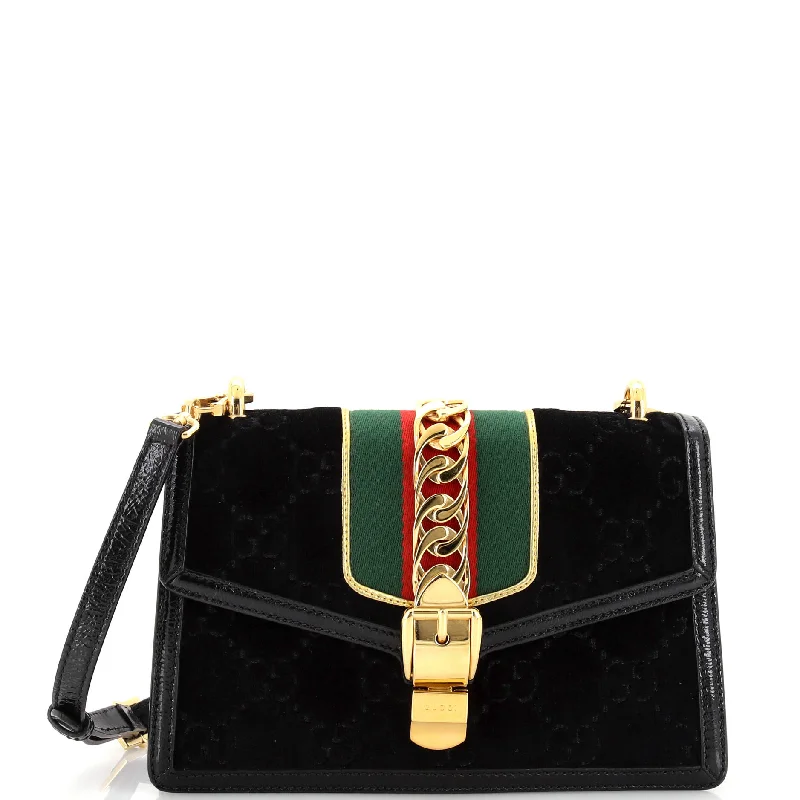 Ladies Gucci Dionysus bags with a star - shaped charmSylvie Shoulder Bag GG Velvet Small