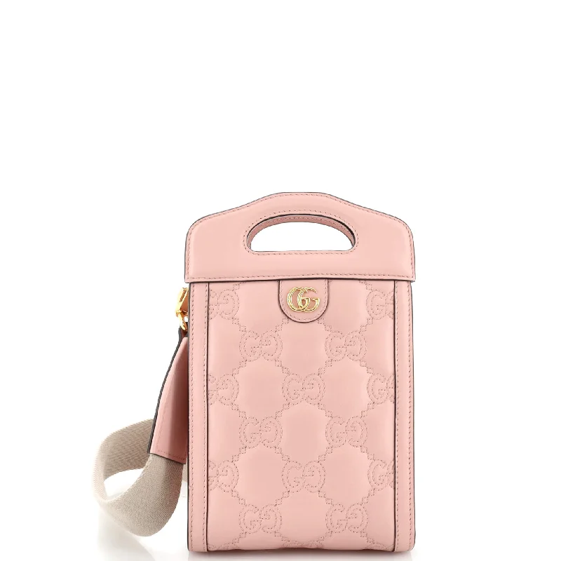 Women Gucci crossbody bags with a printed floral patternTop Handle Crossbody Bag GG Matelasse Leather Mini