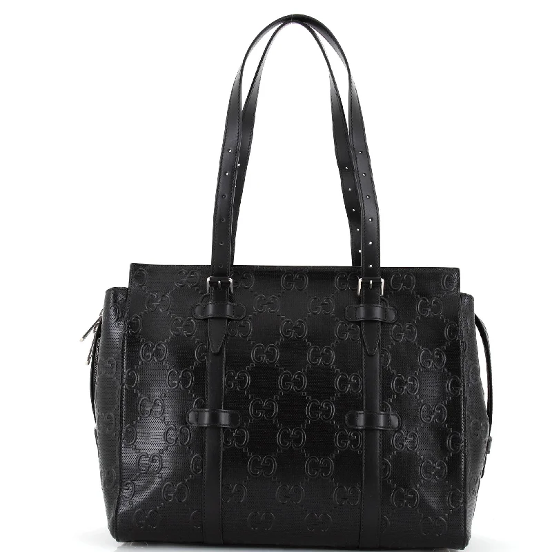 Gucci handbags for women with a patent - leather finishTote Bag GG Embossed Perforated Leather