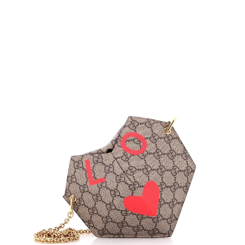 Ladies Gucci Dionysus bags in a pastel colorValentine's Day Heart Bag Printed GG Coated Canvas Small