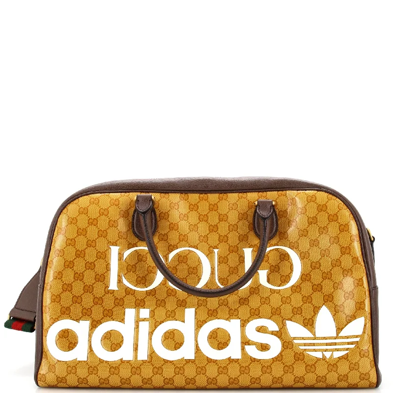 Ladies Gucci shoulder bags with a single - handle designx adidas Duffle Bag GG Coated Canvas Large