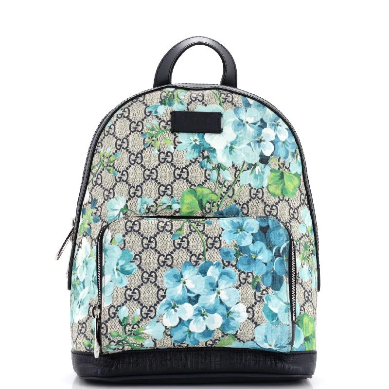 Women Gucci bags with a detachable mobile phone holderZip Pocket Backpack Blooms Print GG Coated Canvas Small