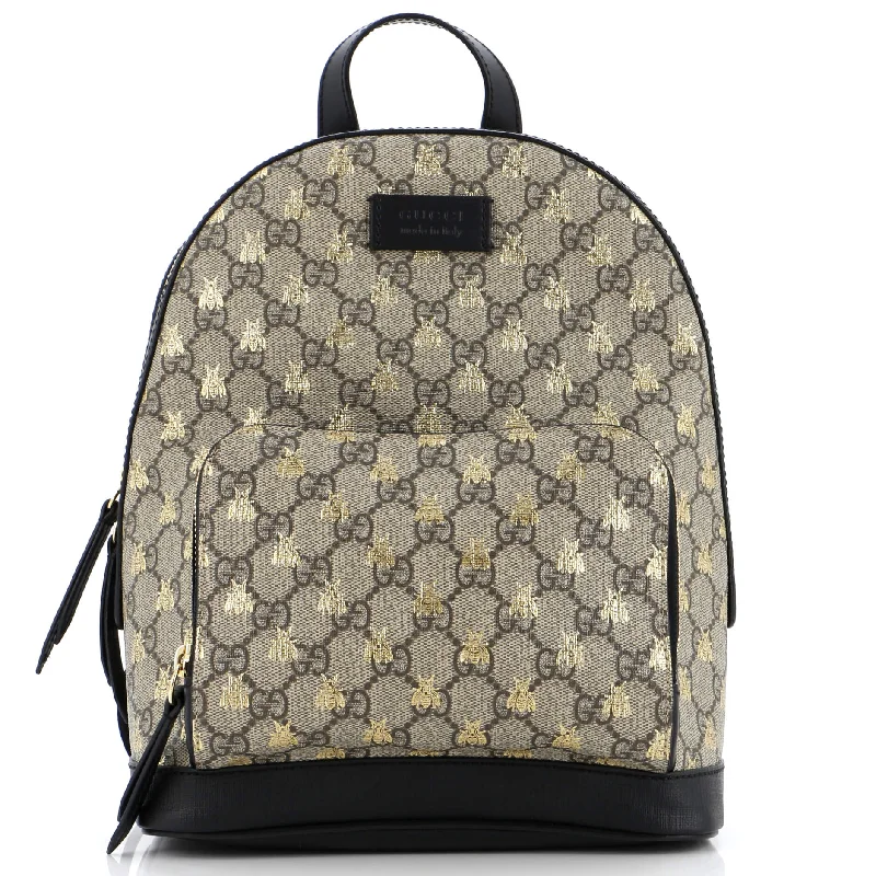 Gucci Dionysus bags for women with tiger - head claspsZip Pocket Backpack Printed GG Coated Canvas Small