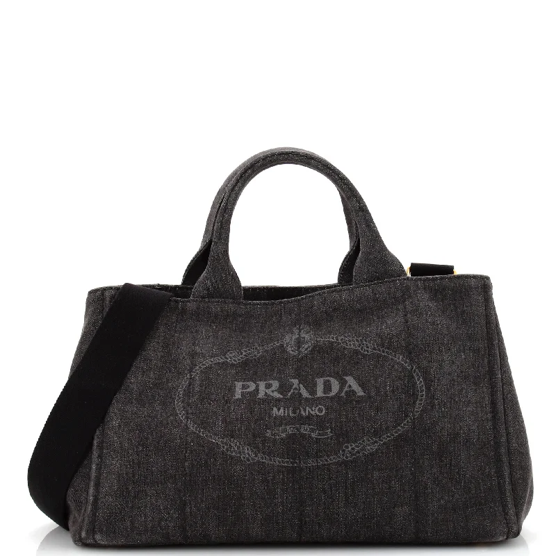 Prada crossbody bags with adjustable nylon straps for comfort and durabilityCanapa Convertible Tote Denim Medium