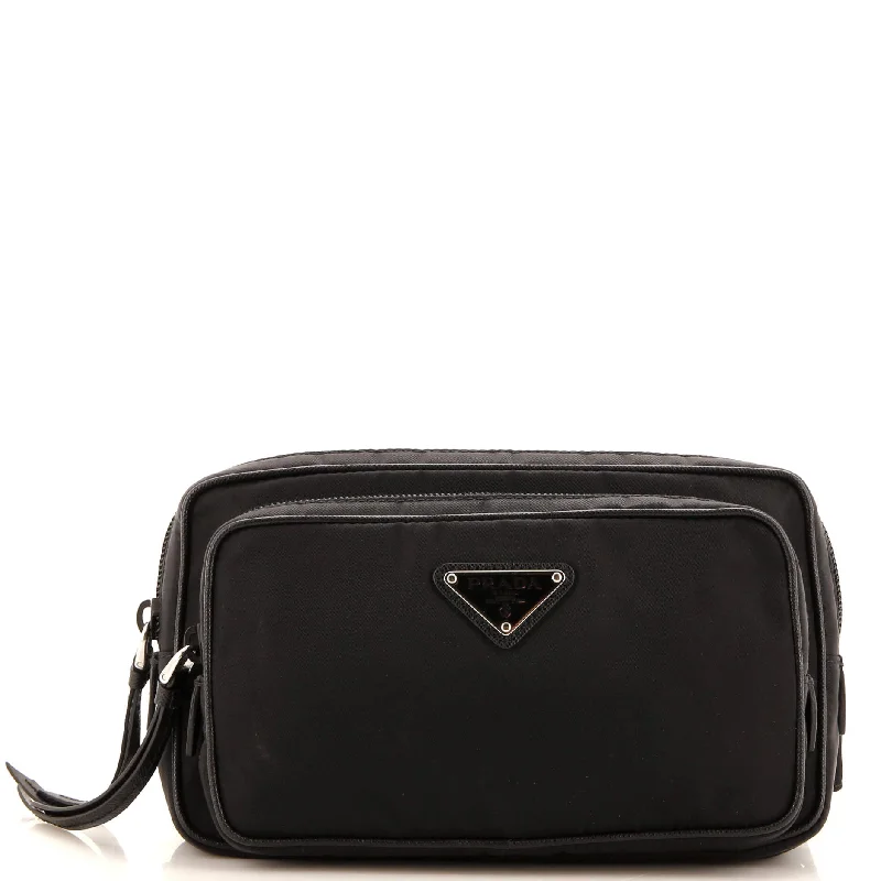 Ladies Prada shoulder bags with a wide - width strap for enhanced comfortZip Waist Bag Tessuto Small