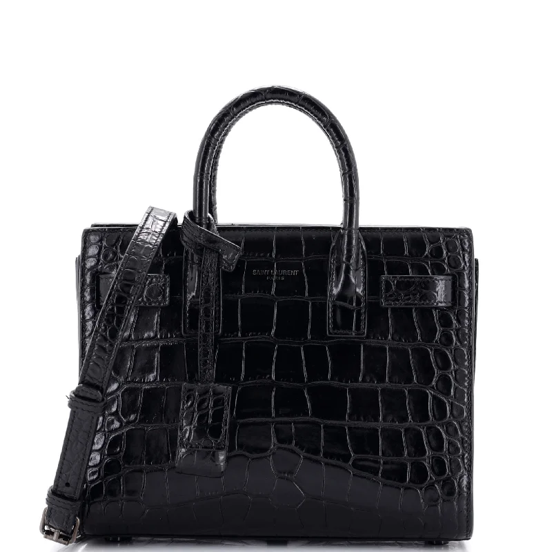 Christian Dior tote bags with a double - handle and shoulder - strap optionSac de Jour NM Bag Crocodile Embossed Leather Nano