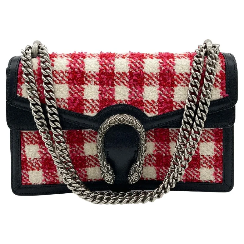 Women Gucci bags with a detachable mobile phone holderCHRISTIAN DIOR Vichy Wool Tweed Small Dionysus Shoulder Bag